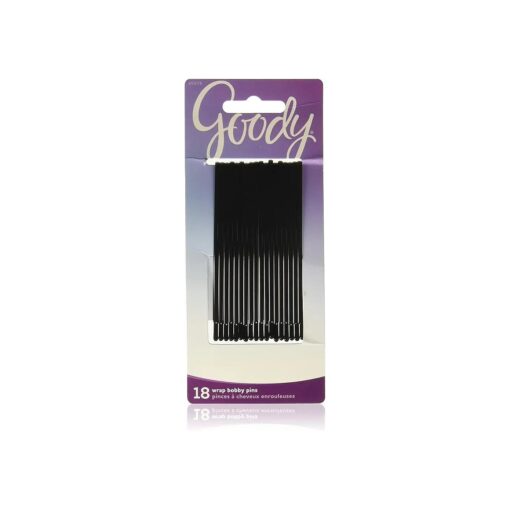 GOODY Mosaic Curved Bobby Pins, Black, X-Large, 18 Count