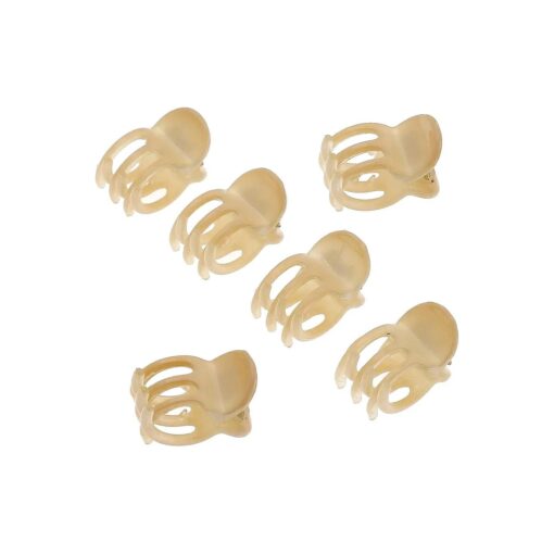 Camila Paris CP3084 French Hair Clip for Women, Set of 6 Extra Small Beige Girls Hair Claw Clip Jaw Fashion Durable Styling Hair Accessories for Women, Ladies Strong Hold Grip Clamp, Made in France