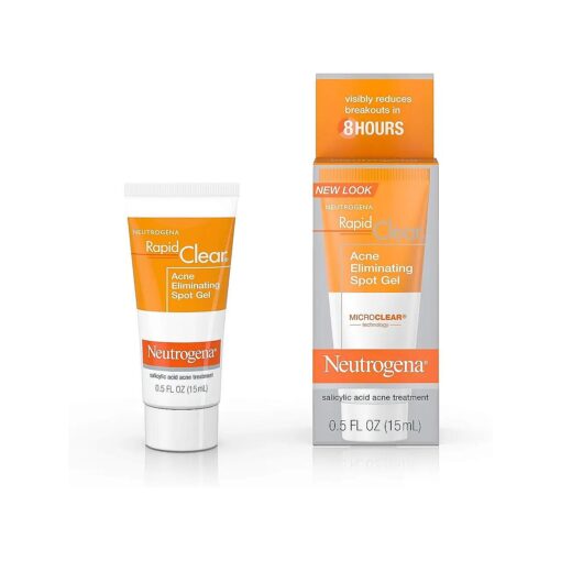 Neutrogena Rapid Clear Acne Eliminating Spot Treatment Gel with Witch Hazel and Salicylic Acid Acne Medicine for Acne-Prone Skin, 0.5 fl, oz