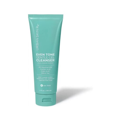 Urban Skin Rx, Even Tone Gentle Gel Cleanser | Improves the Look of Dark Spots, Brightens and Deep Cleans, Foaming Daily Cleanser with Kojic Acid, Azelaic Acid, Niacinamide, and Black Tea | 4 Fl Oz