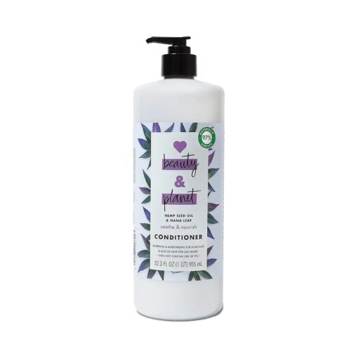 Love Beauty And Planet Soothe & Nourish Dry Hair Conditioner Clean Scalp & Nourished Hair Care Hemp Seed Oil & Nana Leaf Paraben & Silicone Free and Vegan, 32.3 Fl Oz