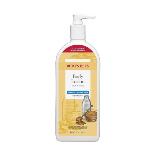 Burts Bees Body Lotion for Normal to Dry Skin with Milk & Honey, 12 Oz ( Package May Vary )