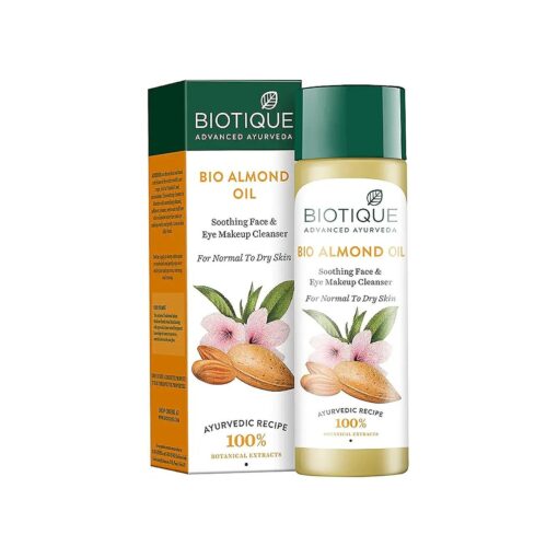 Biotique Bio Almond Oil Soothing Face and Eye Make Up Cleanser, 120 ml/4.05Oz .