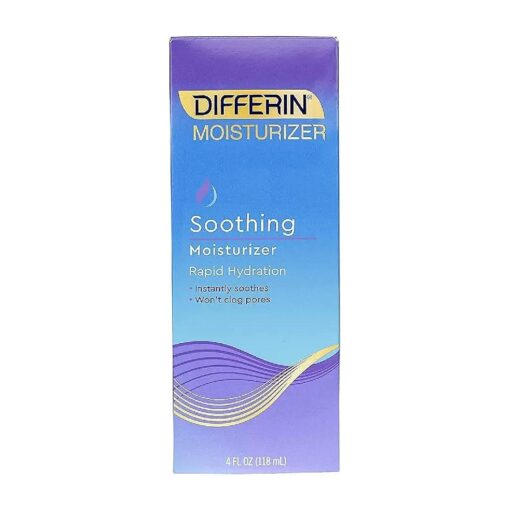 Differin Face Moisturizer by the makers of Differin Gel, Soothing Lotion for Face and Body, Gentle Skin Care for Acne Prone Sensitive Skin, 4 oz ( Packaging May Vary )