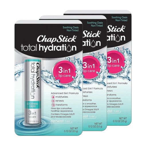 ChapStick Total Hydration 3-in-1 Lip Care Soothing Oasis 0.12 oz ( Pack of 3 )