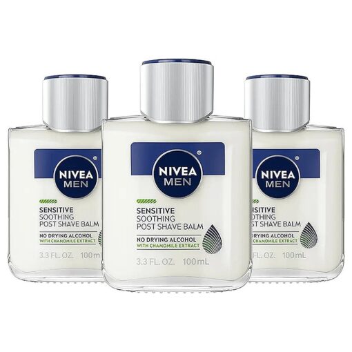 Nivea Men Sensitive Post Shave Balm with Vitamin E, Chamomile and Witch Hazel Extracts, 3 Pack of 3.3 Fl Oz Bottles