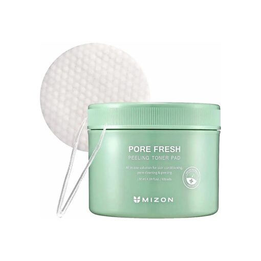 MIZON Pore Fresh Peeling Toner, AHA, BHA, PHA, Peeling Pads, Soothing, Exfoliating, Toning, Pore-Tightening, Toner Pad ( 60 Pads )