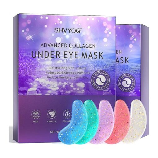 SHVYOG Under Eye Patches ( 20 Pairs ), Under Eye Mask for Dark Circles and Puffiness, Eye Gel Pads for Puffy Eyes, Anti Aging Eye Bags Treatment for Women, Bridesmaid Gifts