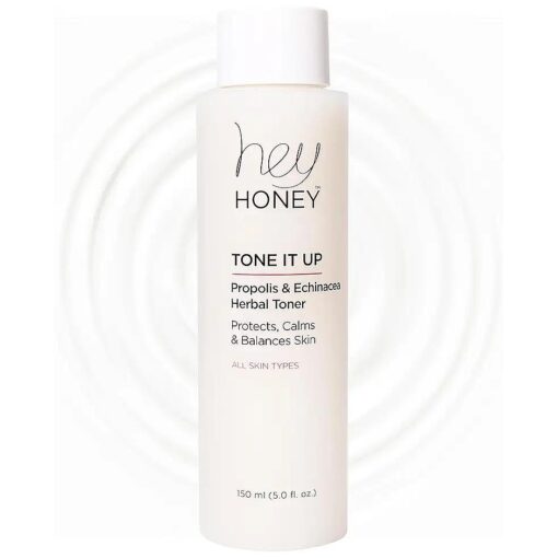 Hey Honey Skincare Tone It Up Propolis & Echinacea Water Herbal Face Toner | Effective 3-in-1 Moisturizing, Soothes & Protects | Deep Pores Skin pH Balance | 5.0 oz .