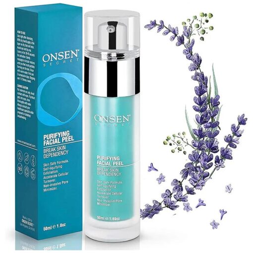 Onsen Secret Exfoliating Peeling Gel - Daily Gentle Face Exfoliator, Dark Spot Remover, Organic Facial Peel for Sensitive Skin, Natural Whitening Peeling Gel for Women, 1.7 fl oz/50 ml