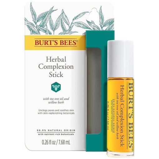 Burt 's Bees Herbal Blemish Stick, 0.26 Fl Oz ( Pack of 2 ), Tea Tree Oil Infused, Soothing, Exfoliating, Cleansing, Unisex