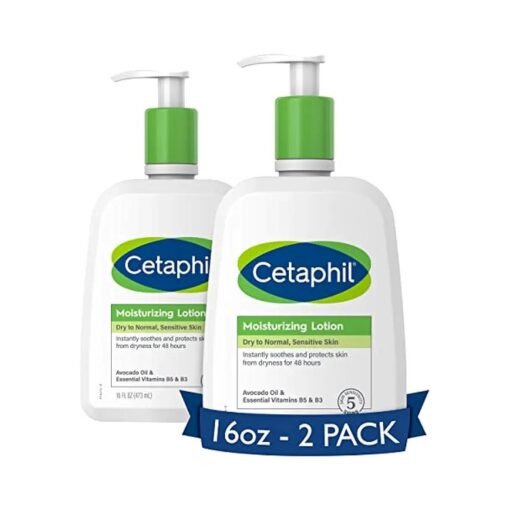 Cetaphil Face & Body Moisturizer, Hydrating Moisturizing Lotion for All Skin Types, Suitable for Sensitive Skin, NEW 16 oz Pack of 2, Fragrance Free, Hypoallergenic, Non-Comedogenic