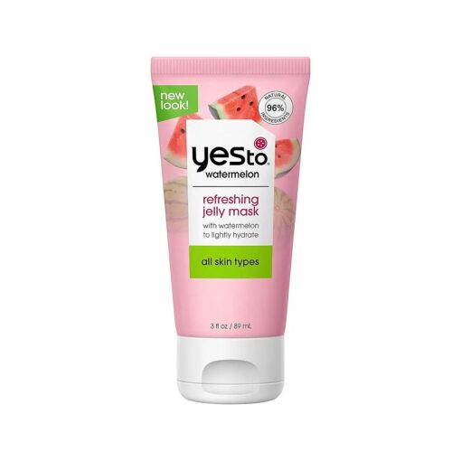 Yes To Watermelon Refreshing Jelly Mask, Quenching Lightweight Gel Mask That Helps Soften & Lightly Hydrate Skin, With Antioxidants, Lycopene & Vitamin C, Natural, Vegan & Cruelty Free, 3 Fl Oz