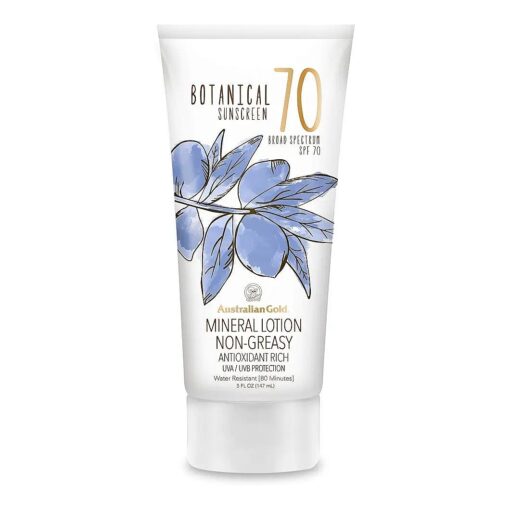 Botanical SPF 70 Mineral Sunscreen Lotion, Non-Chemical Sunblock with Titanium Dioxide & Zinc Oxide, Native-Australian Ingredients, Water-Resistant, Citrus Oasis Fragrance, 5 Oz