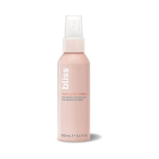 Bliss Rose Gold Rescue Toner Mist, Soothing & Refreshing Face Spray | Calming Rose Flower Water & Nourishing Colloidal Gold for Sensitive Skin | Clean | Cruelty-Free | Paraben Free | Vegan | 3.4 oz