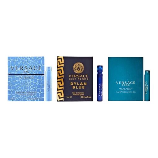 VERSACE for Men Fragrance Sample Trio - Pour Homme, Man Eau Fraiche, & Eros