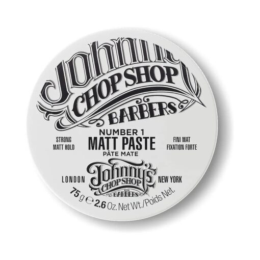 JOHNNY 'S CHOP SHOP # 1 Men 's Hair Styling Matte Paste Pro-Quality Strong Hold, Lasting Texture, Natural Look Soybean Oil Protection & Hydration 2.6 oz