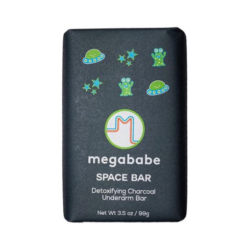 Megababe Underarm Bar Soap - Space Bar | With Detoxifying Charcoal for Odor Control | 3.5 oz