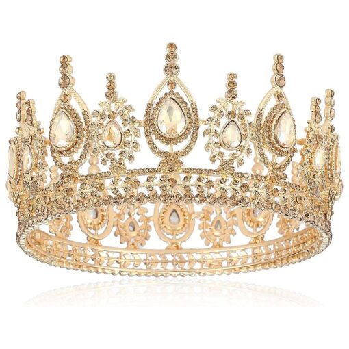 COCIDE Queen Crown for Women Crystal Tiara for Girl Rhinestones Headband Princess Hair Accessories for Birthday Party Bridal Prom Costume Bride Wedding Cosplay ( Clear Crystal+Gold Crown )