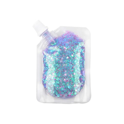 GL-Turelifes Body Glitter Gel, Easy to Apply & Remove 50ml Mermaid Sequins Chunky Glitter for Body Face Hair, Festival Glitter Halloween Costume Makeup Long Lasting Sparkling ( Blue Purple )