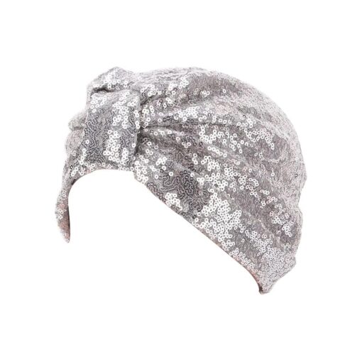 Decou Sparkly Sequin Twist Pleated Hair Wrap Stretch Turban S232