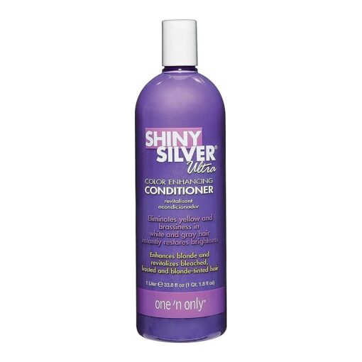 One 'n Only Shiny Silver Ultra Color-Enhancing Conditioner, Restores Shiny Brightness to White, Grey, Bleached, Frosted, or Blonde-Tinted Hair, Protects Hair Color - 33.8 Fl, Oz