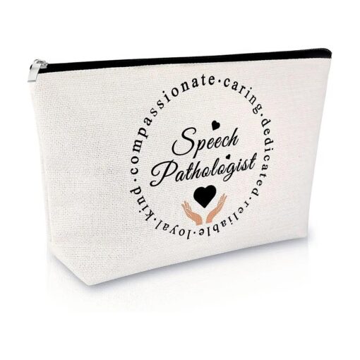 Speech Pathologist Gift for Women Makeup Bag Appreciation Gift for Speech Therapist Cosmetic Bag SLP Gift Thank You Gift for Her Birthday Retirement Graduation Gift Travel Cosmetic Pouch