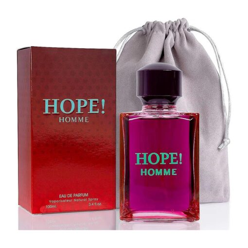 NovoGlow Hope Homme for Men - 100ml Eau De Parfum Spray for Men - Spicy Floral & Intense Fragrance Warm Scent Lasts All Day Long Includes Carrying Pouch Gift for Men for All Occasions