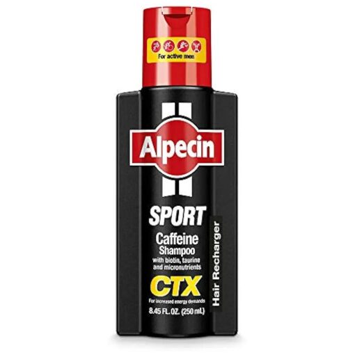 Alpecin CTX Sport Men 's Caffeine Shampoo 8.45 fl oz, with Biotin, Niacin, Castor Oil, Taurine, Healthy Micronutrients, Natural Hair Growth, Hair Thickening, Thinning Hair, Active Lifestyle