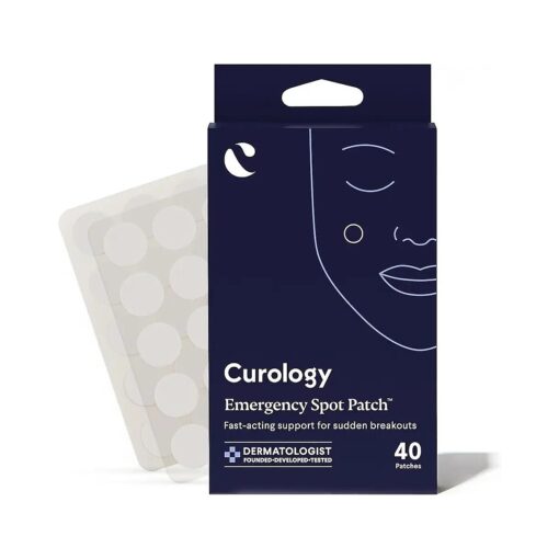 Curology Emergency Spot Pimple Patches for Face, Hydrocolloid Pimple Patches Fast-Acting Support, Spot Concealing and Oil Absorbing, 40 Count