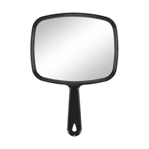 Hand Held Mirror for Makeup Large Hand Mirror Salon Handheld Mirror Square ( 12.6 x 9 inch, Black )