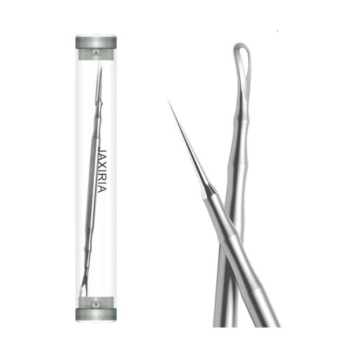 Pointed Blackhead Removal, 2-in-1 Acne Extractor Tool - Stainless Steel Whitehead Remover for Face/Nose