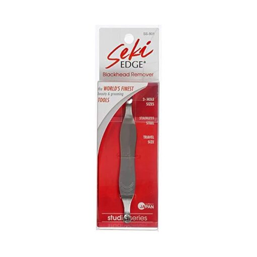 Seki Edge Blackhead Remover ( SS-801 ) - Comedone Extractor for Blackheads - Professional Pimple Popper Tool with 2 Hole Sizes - Preventive Acne Tool & Pore Extractor