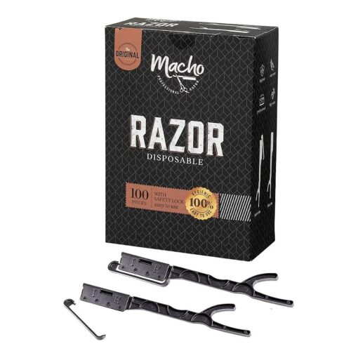 Professional Straight Razors for Men - 100 Disposable Straight Edge Razors Featuring Stainless Steel Blade w/Blade Guard - Essential Barber Accessories for Close Shaving and Grooming by Better Barber