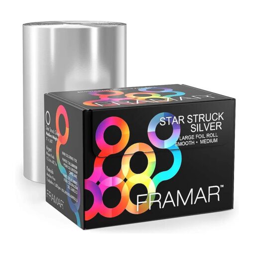 Framar Star Struck Silver Roll Aluminum Foil, Hair Foils For Highlighting, Hair Color - Medium 1600 ft