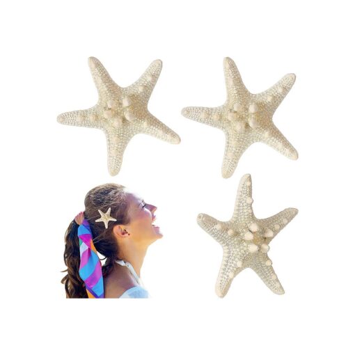 4 Pieces Starfish Hair Clip Mermaid Crown Mermaid Hair Accessories Mermaid Hair Clips Resin Sea Star Hairpins Pretty Beach Hairpin Hair Barrettes Mermaid Accessories for Women Girls ( Starfish )