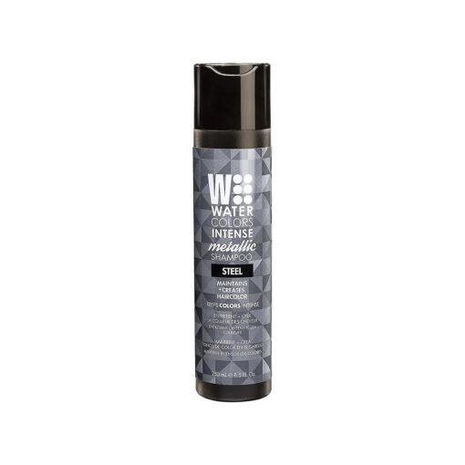 Watercolors Intense Metallic Color Depositing Shampoo, Semi Permanent Hair Color 8.5 oz - STEEL