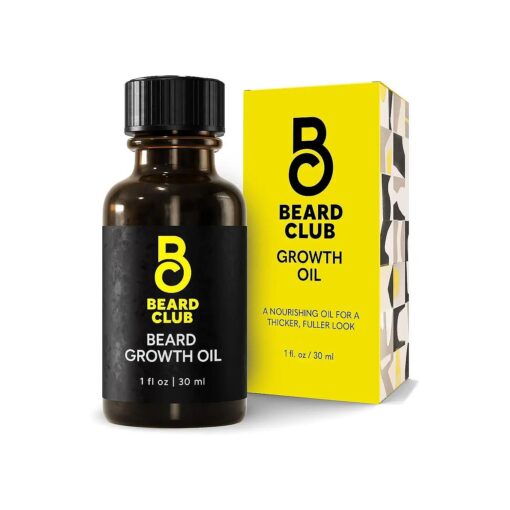 Beard Club - Beard Growth Oil - Grow A Thicker Fuller Beard, Fill in Patches - Healthy Natural Castor, Coconut and Avocado Beard Growth Serum to Stimulate Thicker, Fuller, Healthier Facial Hair Growth