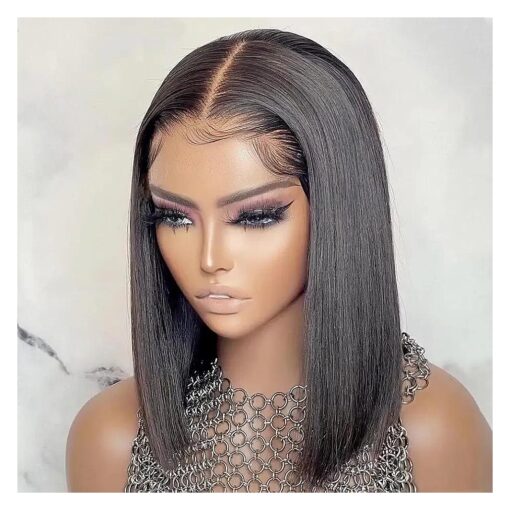 Lace Front Wigs Human Hair Pre Plucked With Baby Hair 180 % Density Hd Transparent Lace Frontal Bob Wigs For Women