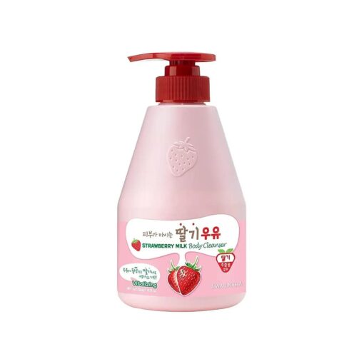 WELCOS KWAILNARA Strawberry Milk Body Cleanser 560 g / 19.75 oz .