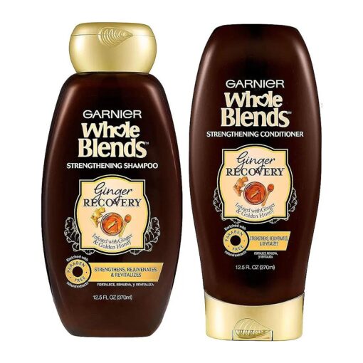 Garnier Whole Blends Haircare - Ginger Recovery - Strengthening Shampoo & Conditioner Set - Net Wt, 12.5 FL OZ ( 370 mL ) Per Bottle - One Set