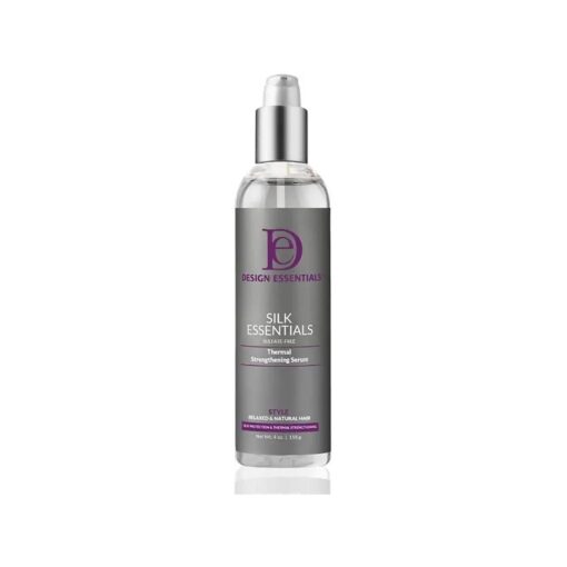 Design Essentials Silk Essentials Thermal Strengthening Serum, for Salon Perfect Weightless Thermal Styles, 4 FL Oz., Clear