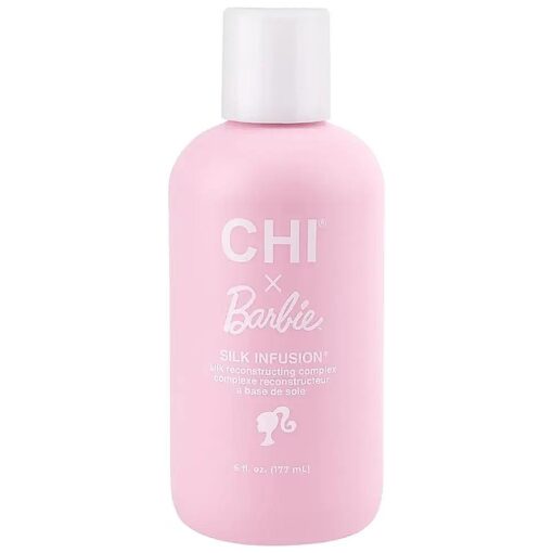 CHI x Barbie Silk Infusion, Reconstructing Leave-In Treatment For Strengthening Hair, Adds Shine & Protects From Heat, Paraben & Cruelty-Free, 6 Oz