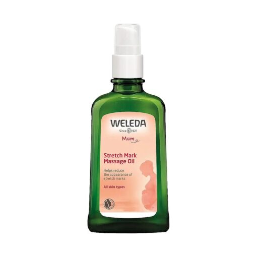 Weleda Stretch Mark Pregnancy Massage Oil, 3.4 Fluid Ounce, Plant Rich Oil with Vitamin E, Sweet Almond, Jojoba and Arnica Oils