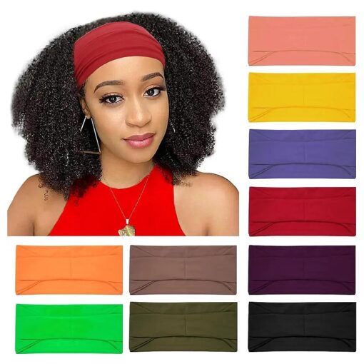 RITOPER 10 Pack Wide Headbands for Women Girls, Workout Yoga Running Womens Headbands Boho Hair Bands for Women 's Hair, Non Slip Sweat Head Bands Thick Head Wrap Hair Wrap ( Solid Headbands )