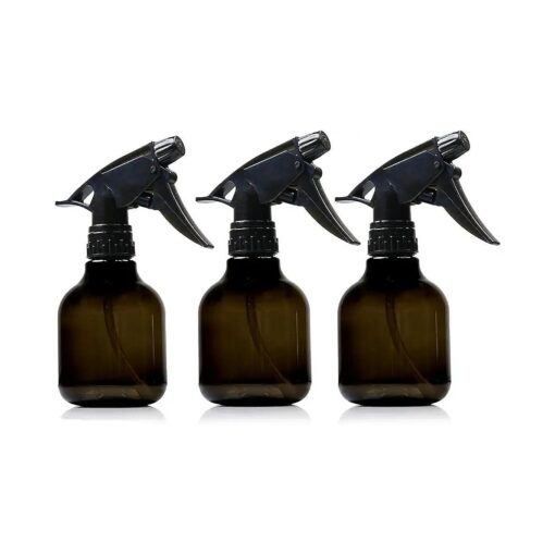 Black Plastic Spray Bottles - 8 Oz, Pack Of 3, Leak Proof, BPA Free Material, Small Spray Bottle, Adjustable Trigger Mist to Stream And Off Modes .