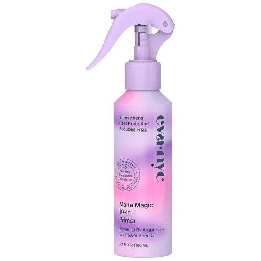 Eva NYC Mane Magic 10-in-1 Primer, Heat Protectant for Hair, Infused with Sunflower Seed and Argan Oil for Hair, Sulfate, Paraben & Phthalate Free, 5.4 fl oz