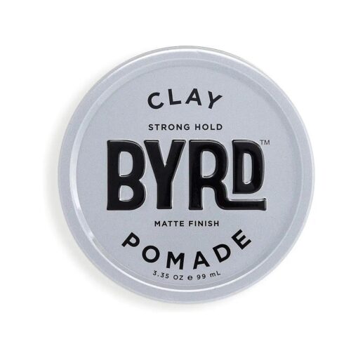 BYRD Hair Clay Pomade - Strong Hold, Ultra Matte Finish, Add Volume and Sculpt to All Hair Types, 3.35 Oz