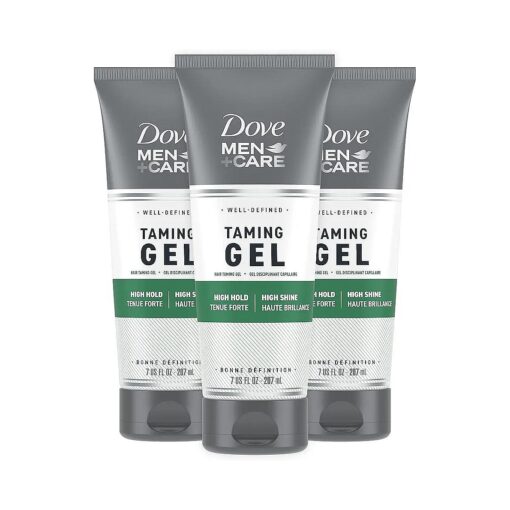 DOVE MEN + CARE Styling Gel for a Strong Hold Hair Taming Gel Hair Styling Product for Thicker and Healthier Looking Hair, 7 Fl oZ ( Pack of 3 )