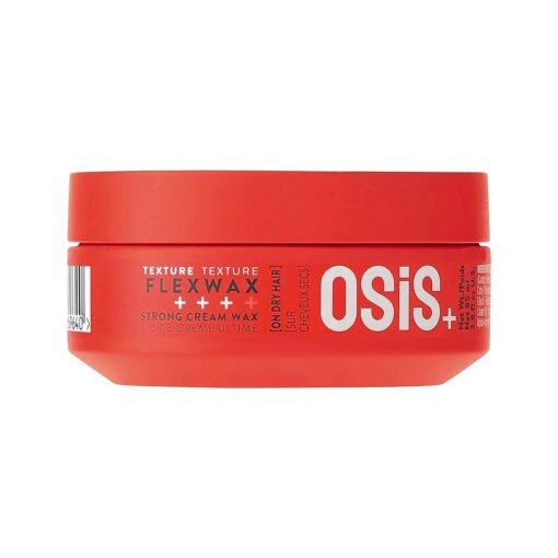 OSiS+ Flexwax - Ultra Strong Cream Wax, 2.8 oz - Long-lasting Hold for Creative Hair Styling - Moldable Texturizing Product for Wild Hair Styling and Shine - Washes Out Easily